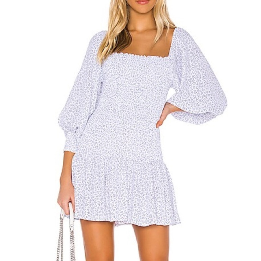 NWOT Jen’s Pirate Booty X Revolve Haitian Mini Dress Size Small Blue Floral